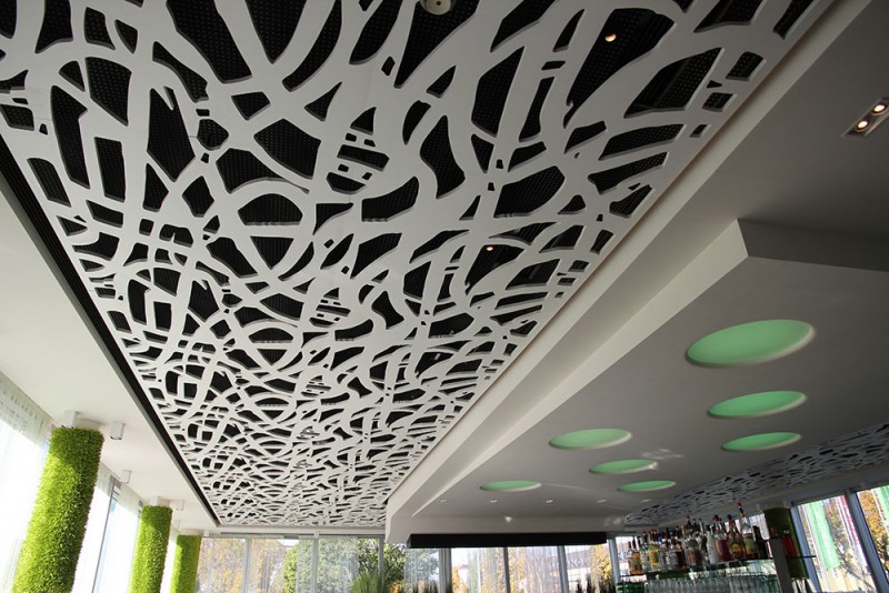 WIFI Linz Umbau Restaurant Cafe Horizont Deckenbild von Innen